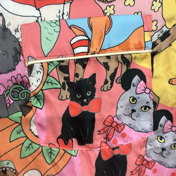 NWT • Karen Mabon • Fancy Dress Cats Pajama Top • Size L • - Picture 7 of 12